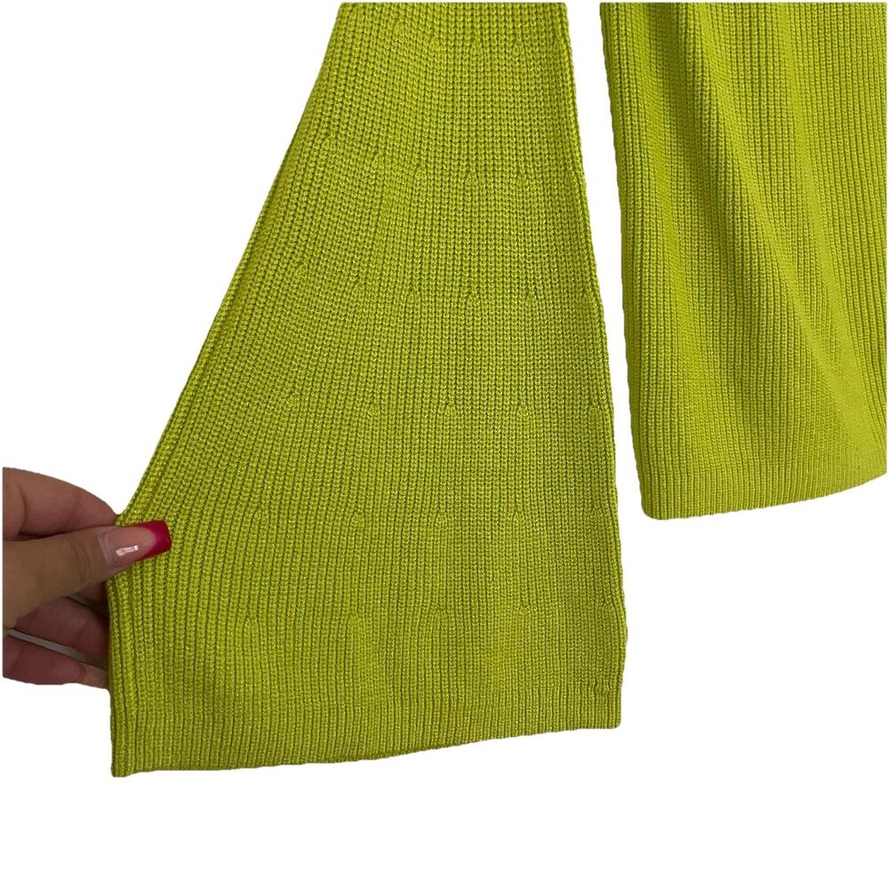New Lovers+Friends Knit Sweater Size L Lime Green Pullover Off Shoulder Chic - Picture 6 of 7